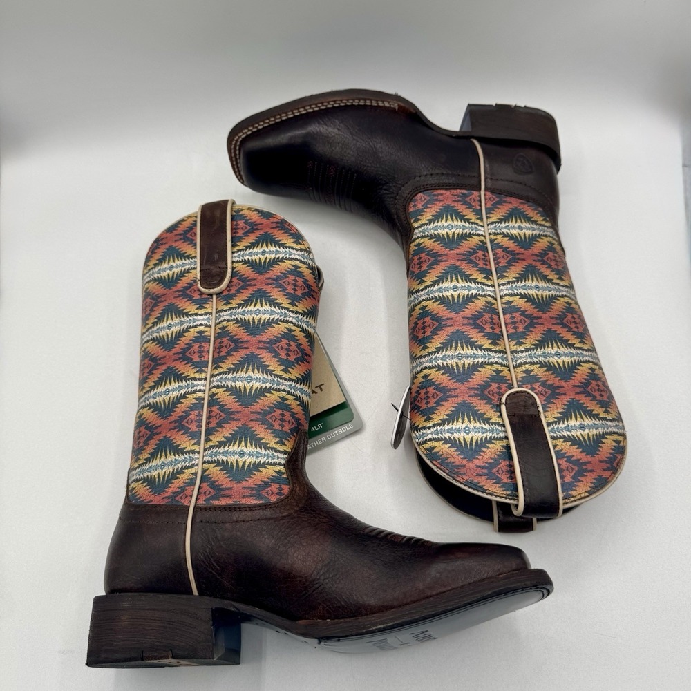 Ariat Pendleton Circuit Savanna Boot Women's Size 6 B Crackle Cafe Brown Leather - Picture 8 of 16